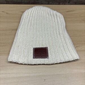 Love Your Melon Hat‎ Beanie Womens One Size Cream Knit Ribbed Slouchy Winter